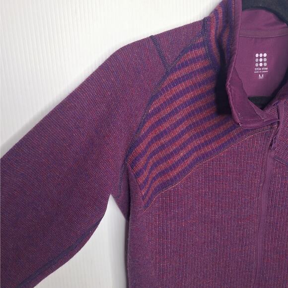 Title Nine Sweater Jacket Swacket Wool Blend Fleece Lined M Full Zip High Neck - Picture 8 of 12